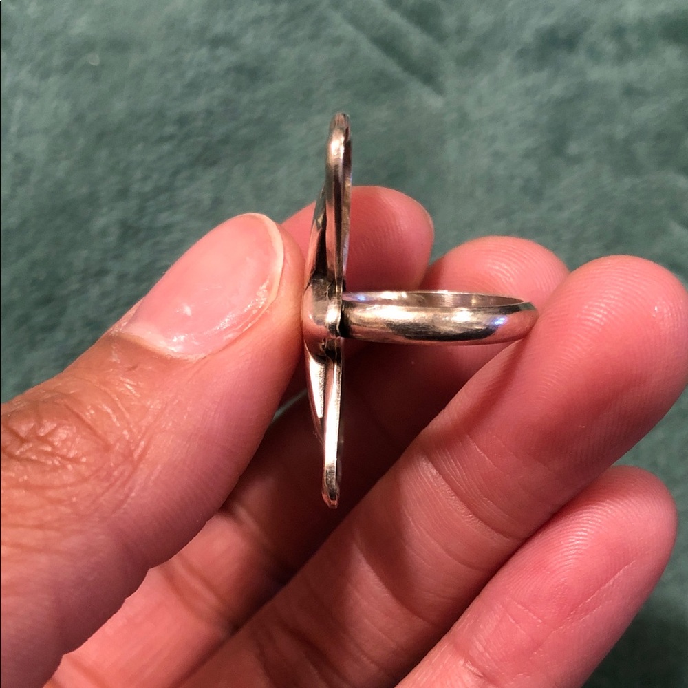 Silver Geometric Statement Ring - image 2